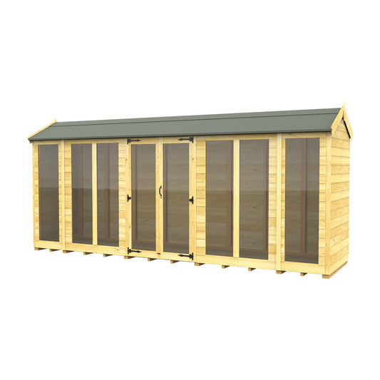 Scandi 4 x 16 Apex Summerhouse (Full Height Window) - Premium Garden