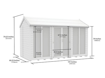Scandi 6 x 12 Apex Summerhouse (Full Height Window) - Premium Garden