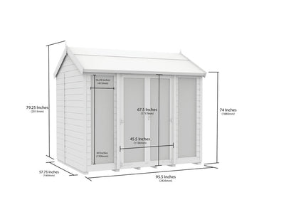 Scandi 5 x 8 Apex Summerhouse (Full Height Window) - Premium Garden