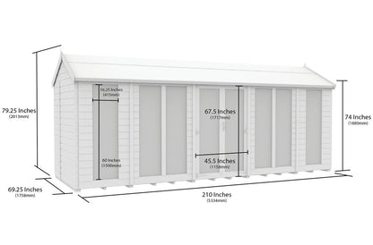 Scandi 6 x 18 Apex Summerhouse (Full Height Window) - Premium Garden