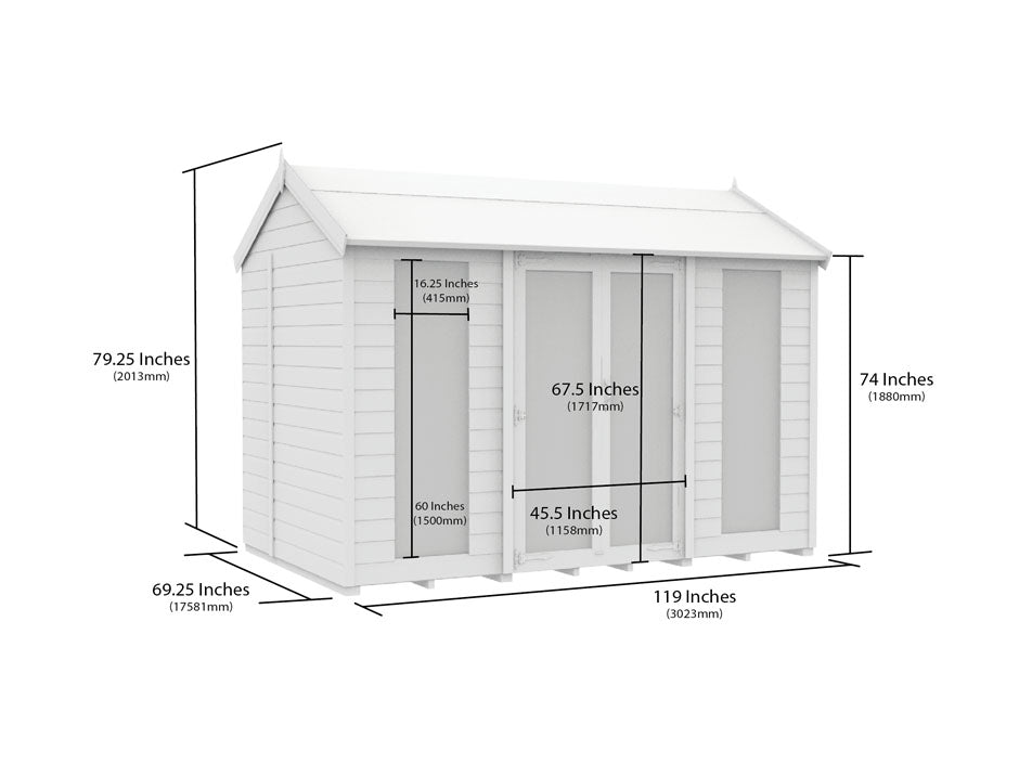 Scandi 6 x 10 Apex Summerhouse (Full Height Window) - Premium Garden