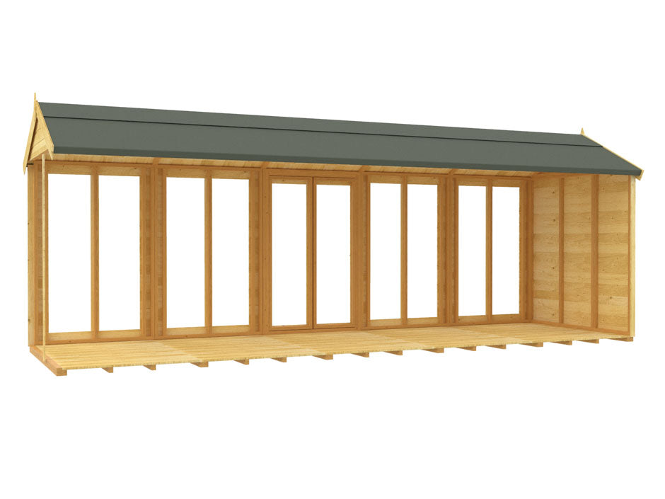 Scandi 6 x 20 Apex Summerhouse (Full Height Window) - Premium Garden