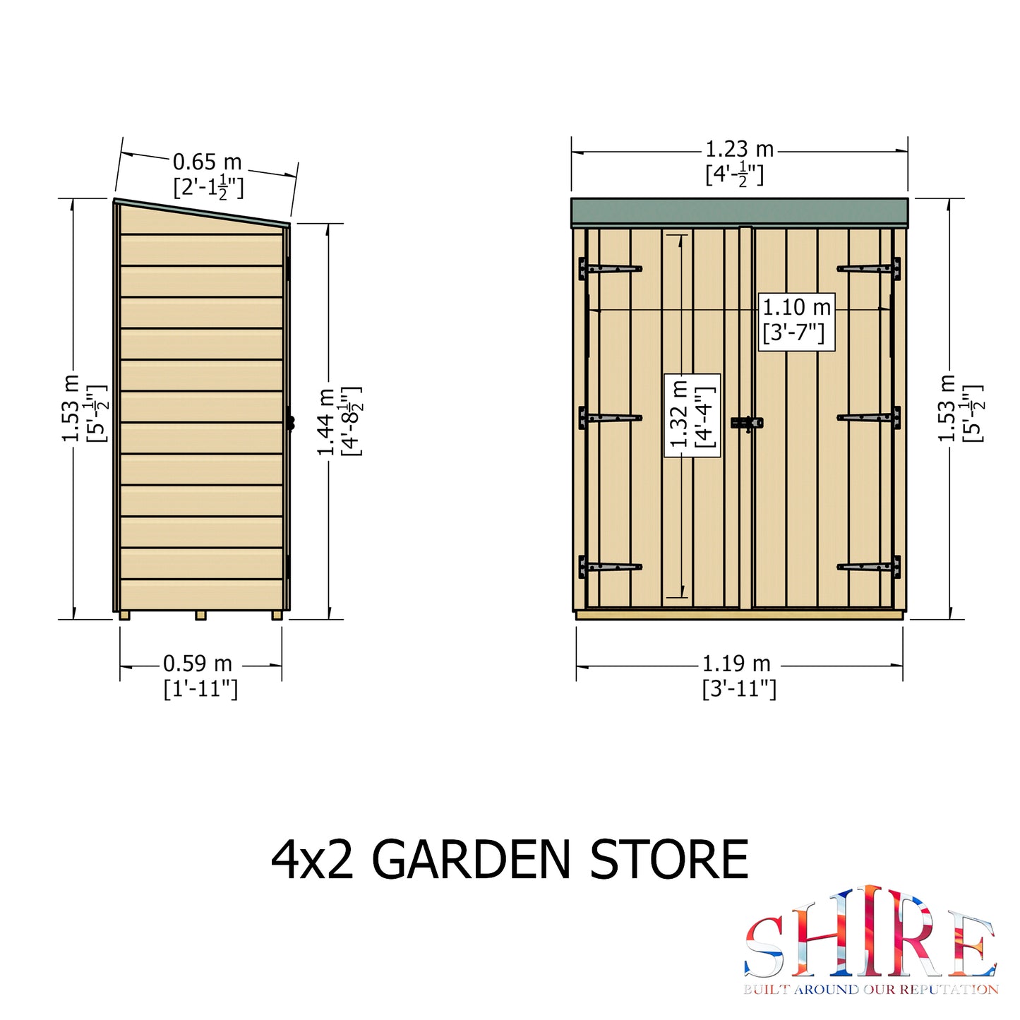 Shire 4 X 2 Shiplap Garden Store - Premium Garden