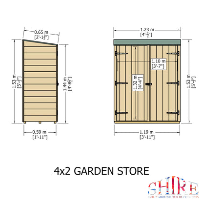 Shire 4 X 2 Shiplap Garden Store - Premium Garden