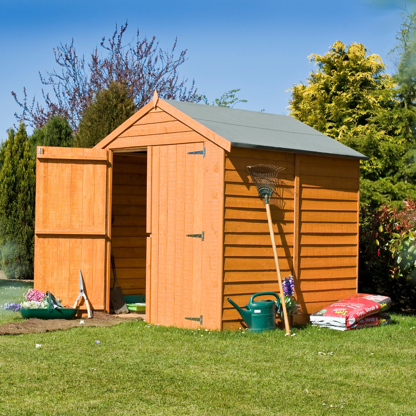 Shire 6 x 6 Dip Treated Overlap Shed Double Door - Premium Garden