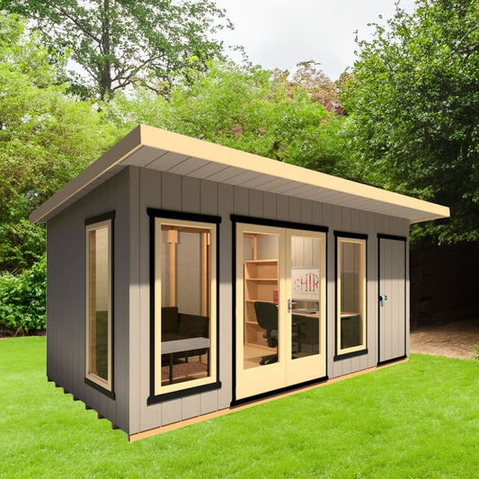 Shire 16 x 8 Cali Insulated Garden Office With Storage - Premium Garden