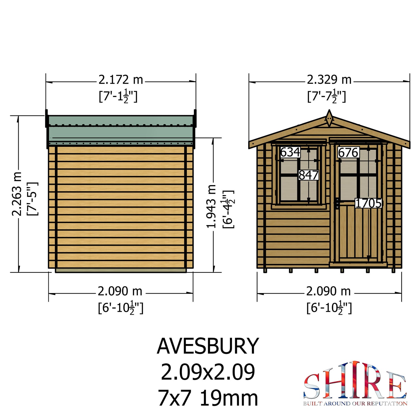 Shire 7 X 7 Avesbury Log Cabin - Premium Garden