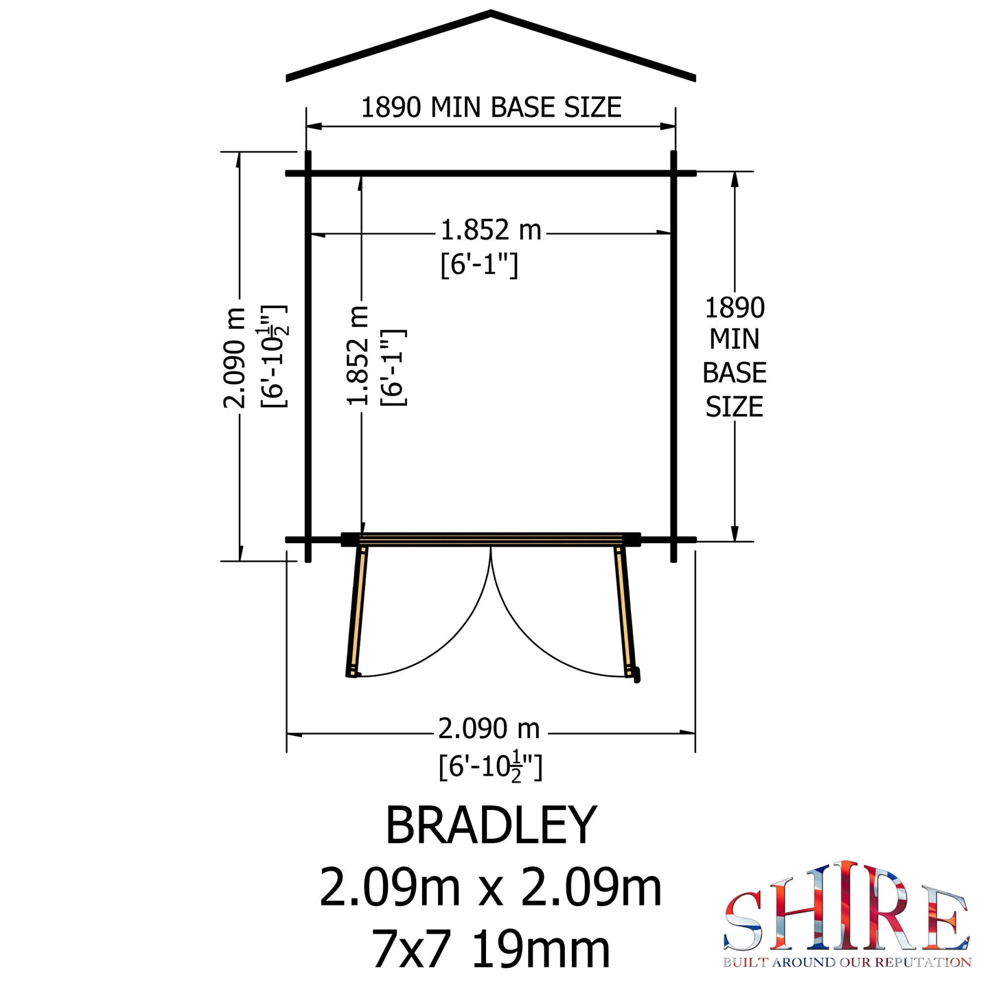 Shire 7 X 7 Bradley Log Cabin - Premium Garden