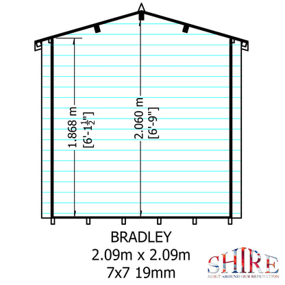 Shire 7 X 7 Bradley Log Cabin - Premium Garden