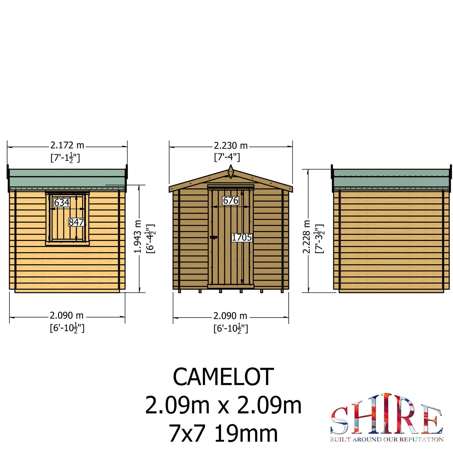 Shire 7 X 7 Camelot Log Cabin - Premium Garden