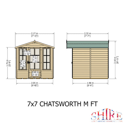 Shire 7 X 7 Chatsworth  Summerhouse - Premium Garden