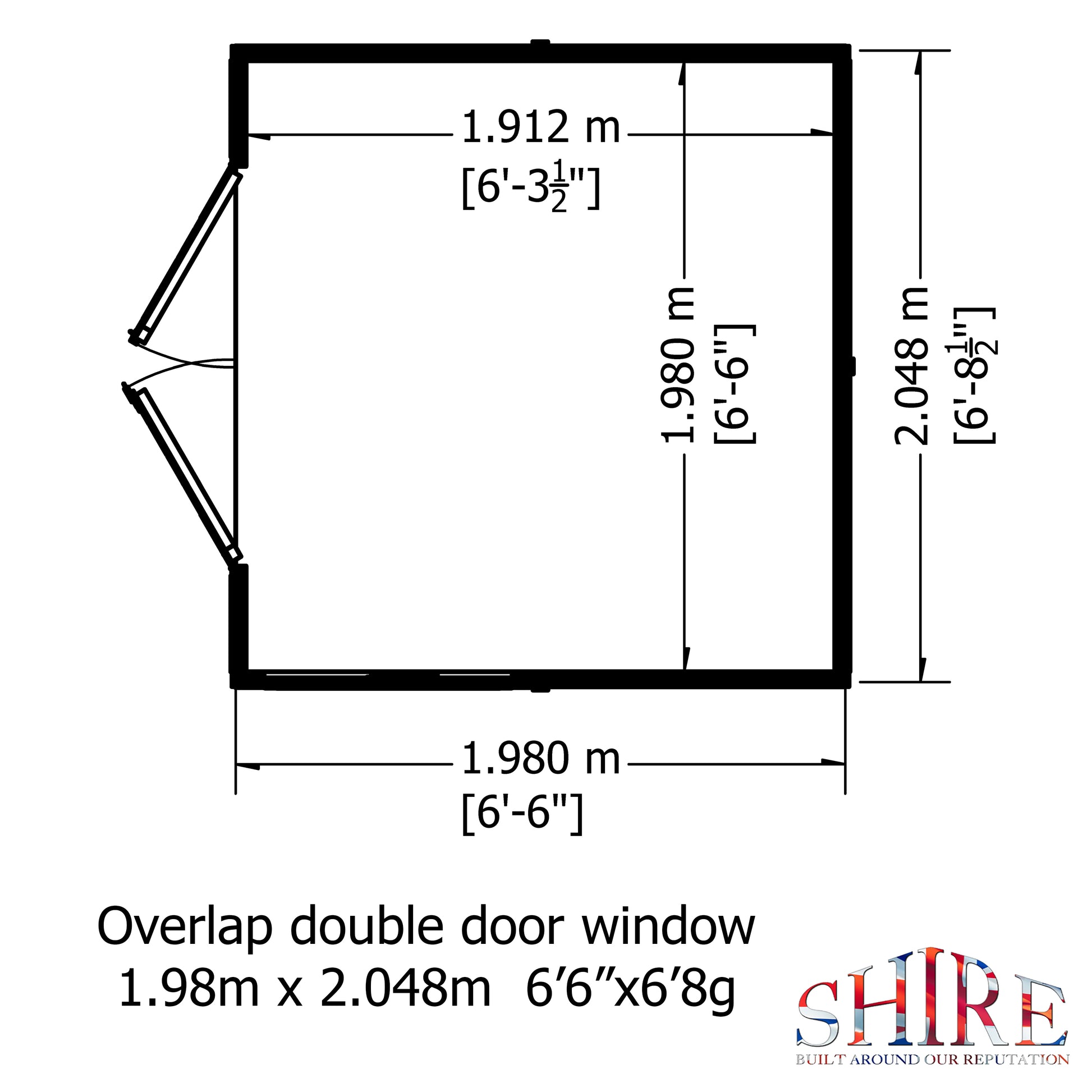 Shire 7 x 7 Dip Treated Overlap Shed Double Door - Premium Garden