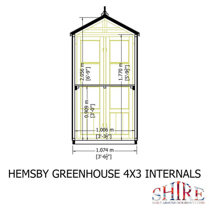 Shire Hemsby 4 x 4 Greenhouse - Premium Garden