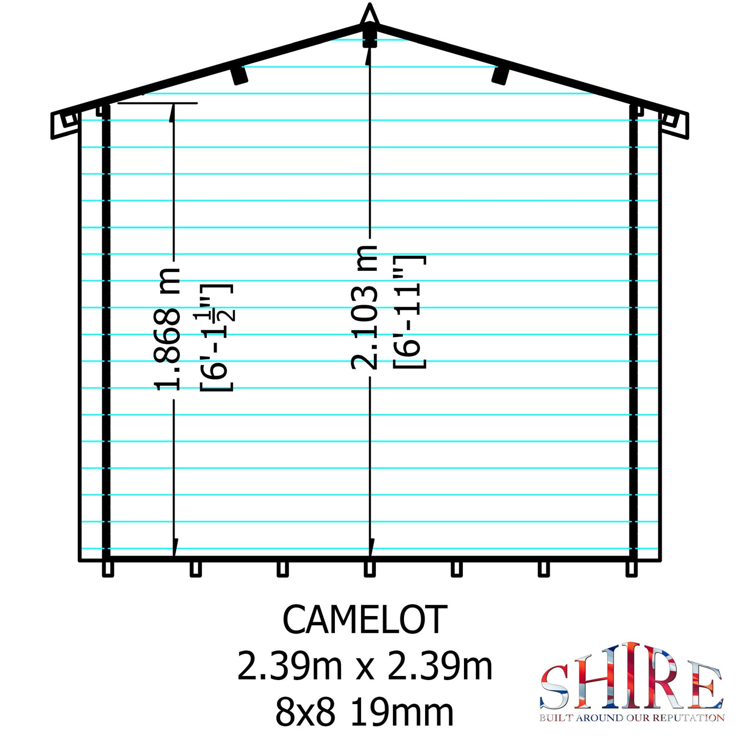 Shire 8 X 8 Camelot Log Cabin - Premium Garden