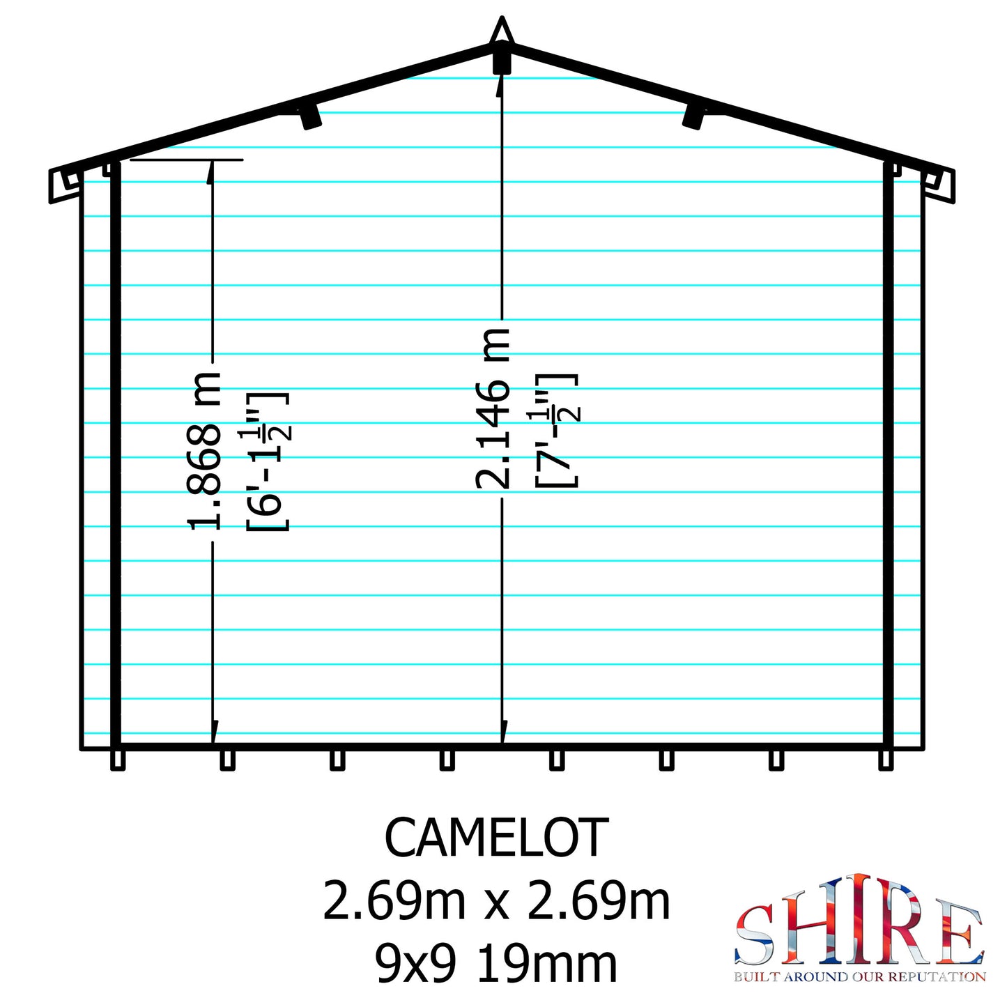 Shire 9 X 9 Camelot Log Cabin - Premium Garden
