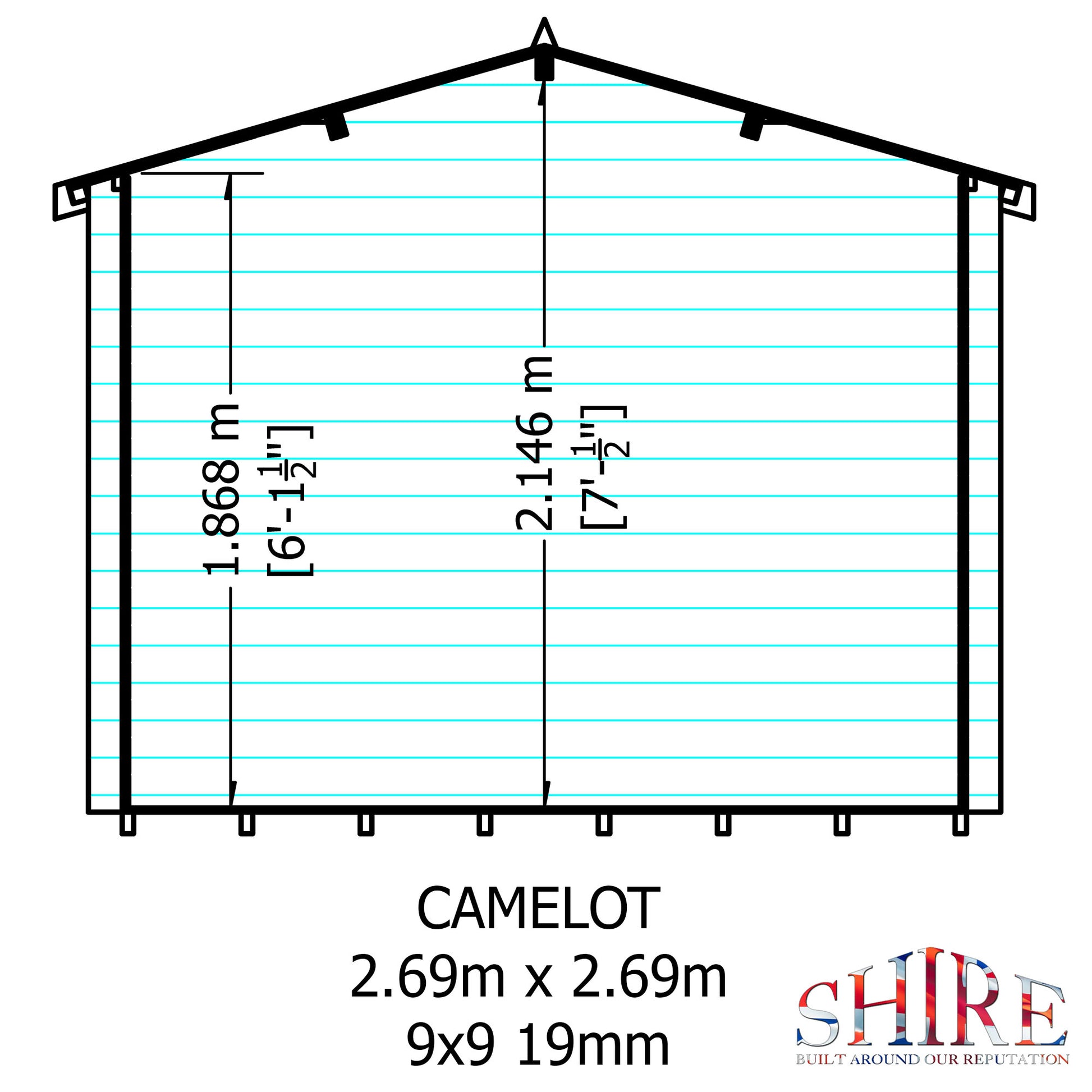 Shire 9 X 9 Camelot Log Cabin - Premium Garden