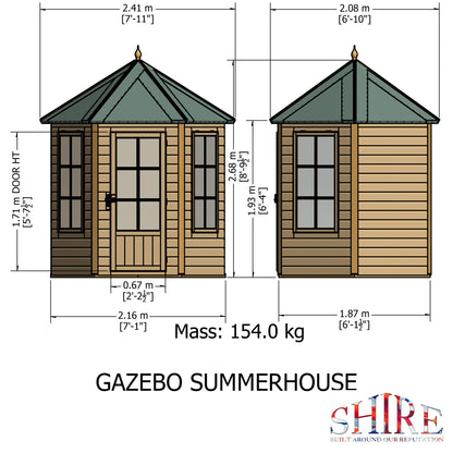Shire 6 X 6 Gazebo Summerhouse Pressure Treated - Premium Garden