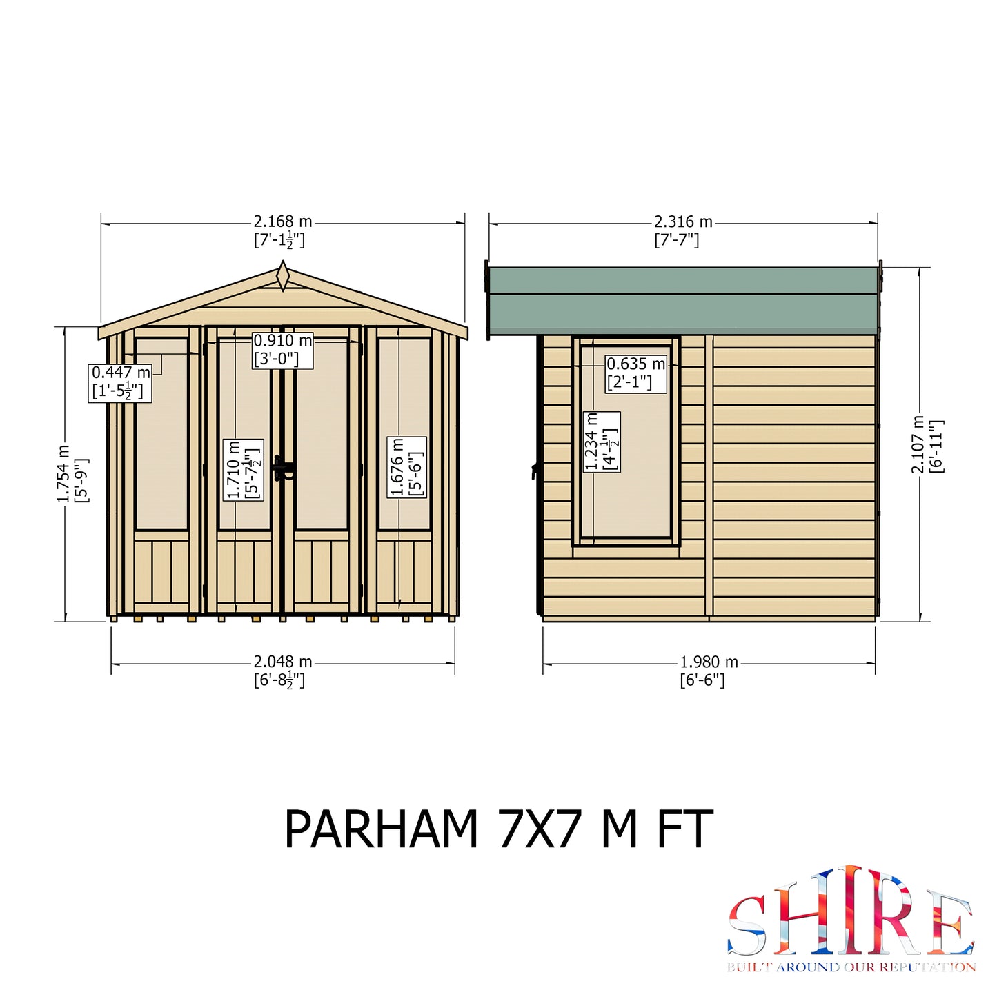 Shire 7 X 7 Parham  Summerhouse - Premium Garden