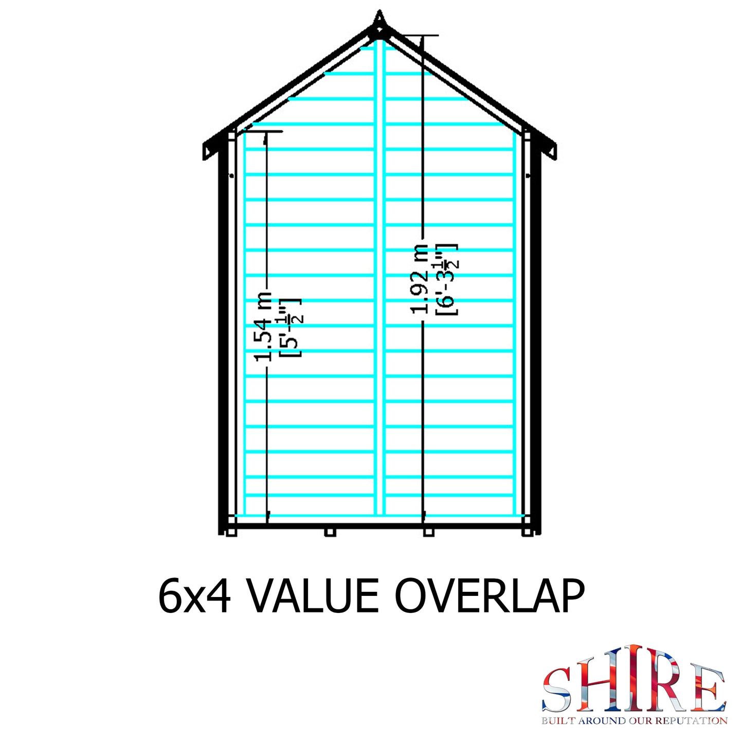 Shire 6 x 4 Pressure Treated Overlap Shed Value Range - Premium Garden