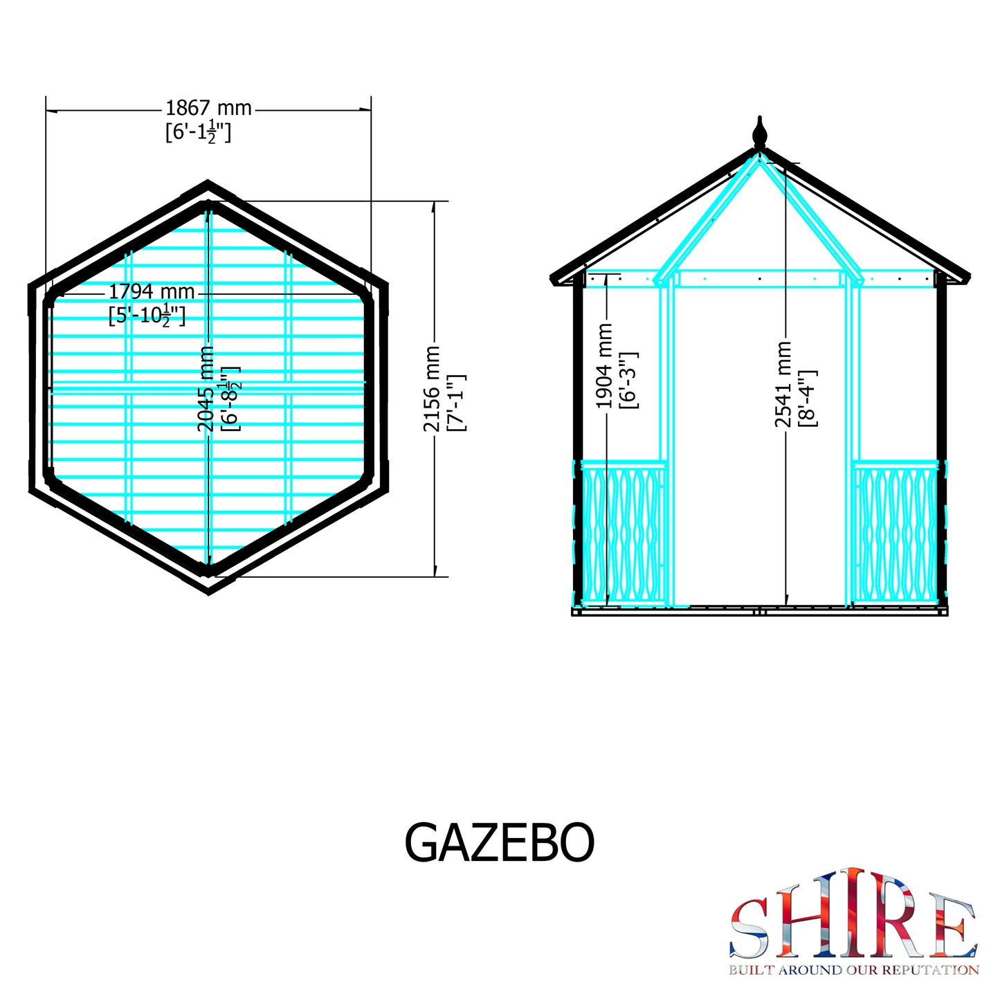 Shire 6 X 6 Gazebo Summerhouse Pressure Treated - Premium Garden