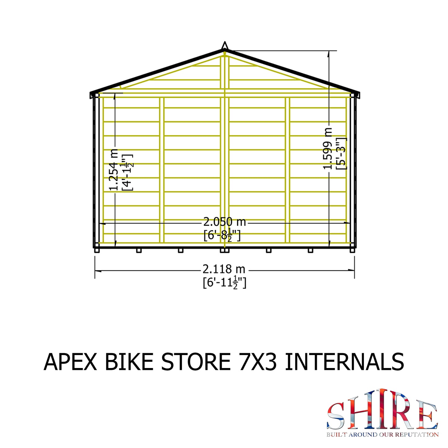 Shire 7 X 3 Apex Bike Store Shiplap with floor - Premium Garden