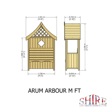 Shire 4 X 2 Arum Arbour Seat - Premium Garden
