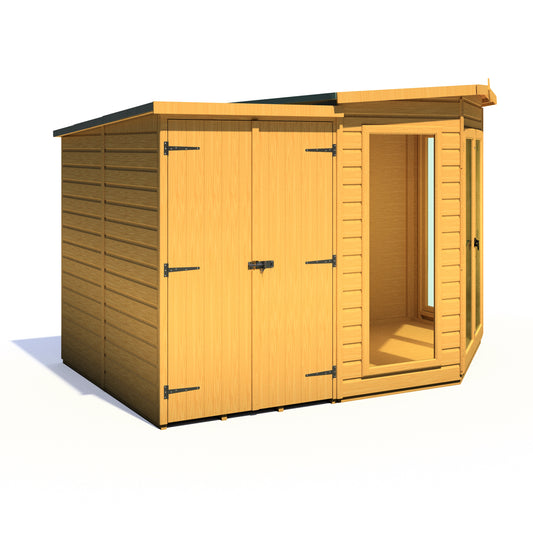 Shire 7 X 11 Barclay with side shed  Summerhouse - Premium Garden