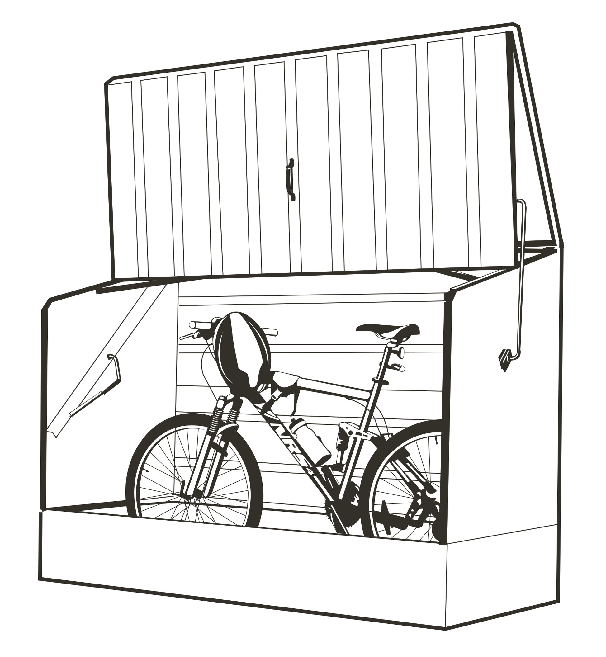 Trimetals Outdoor Metal Bicycle Storage - Premium Garden