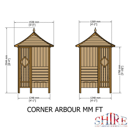 Shire 4 X 4 Corner Arbour - Premium Garden