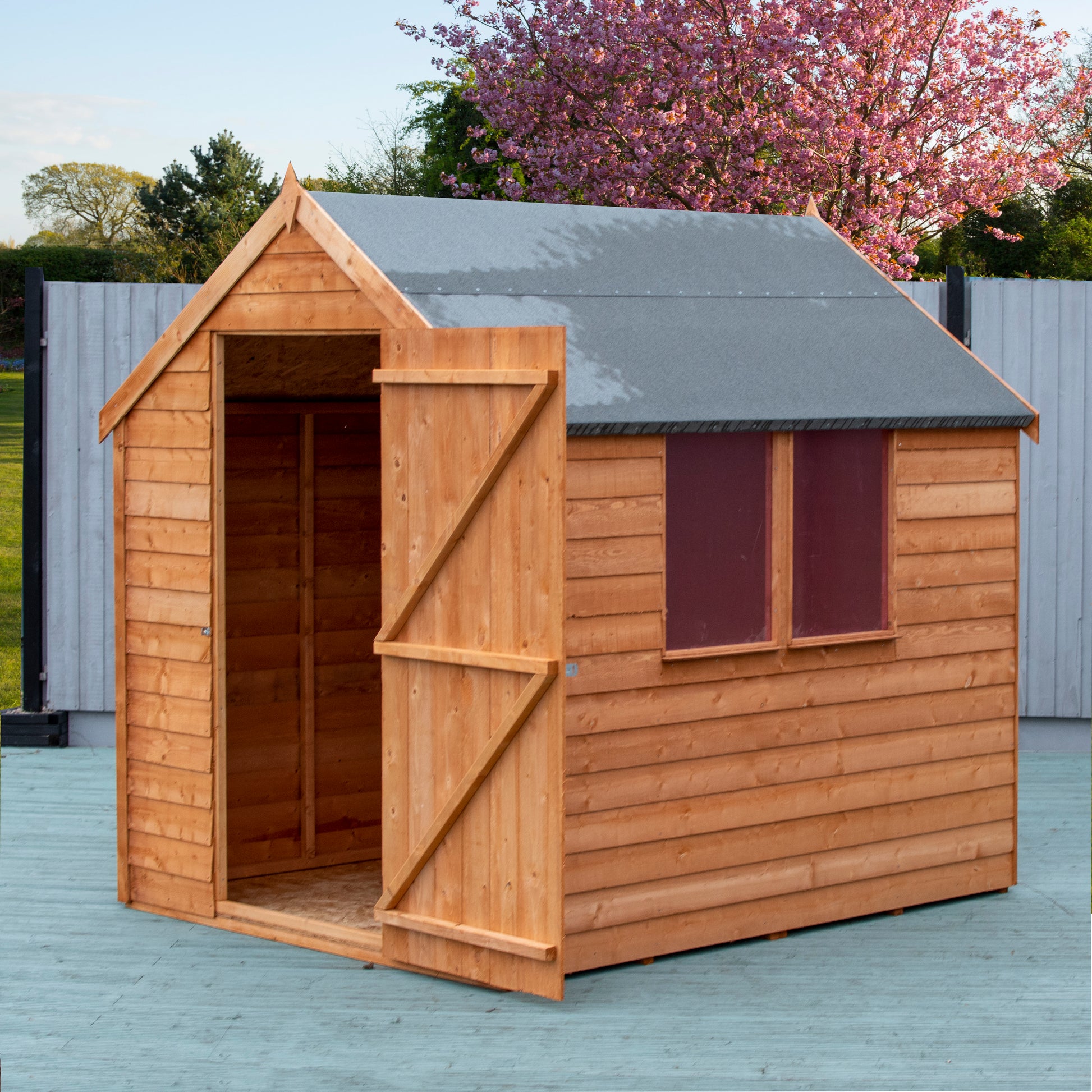 Shire 7 x 5 Overlap Value Dip Treated Garden Shed Shed with Window - Premium Garden