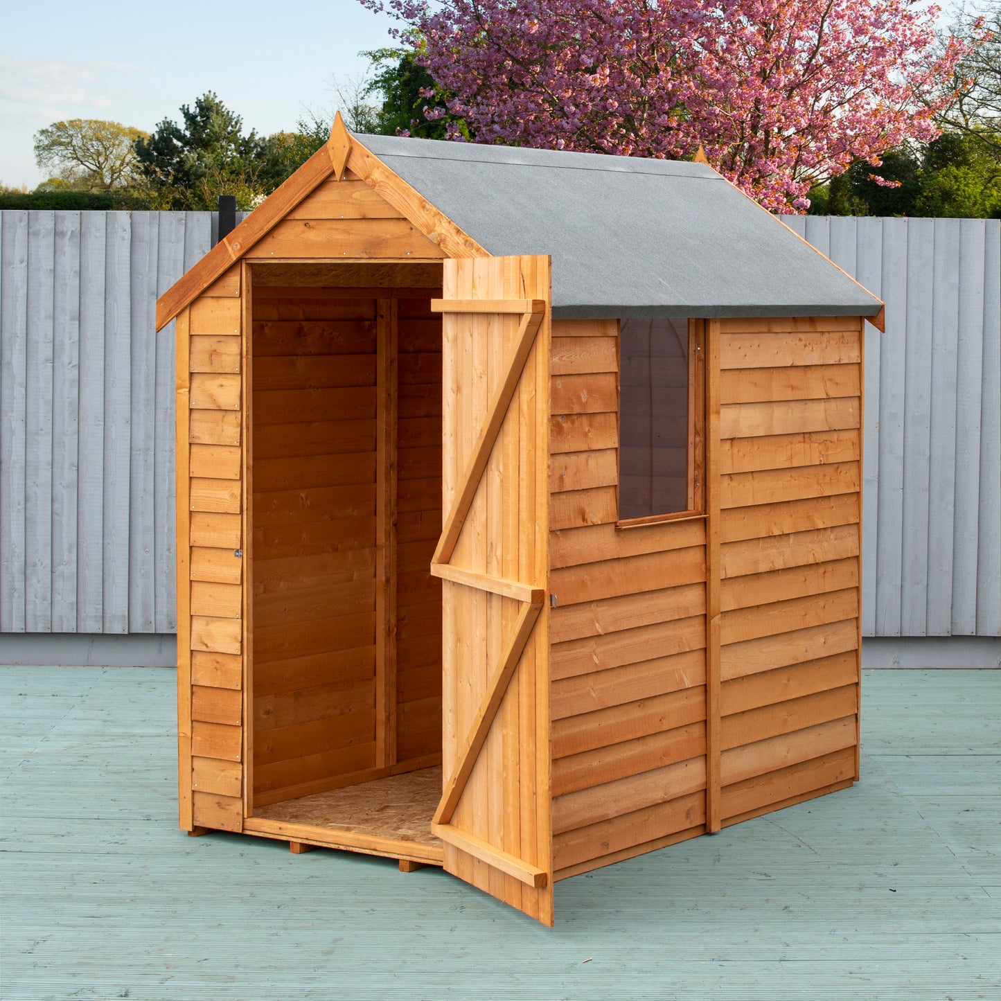 Shire 6 x 4 Overlap Value Dip Treated Garden Shed with Window - Premium Garden