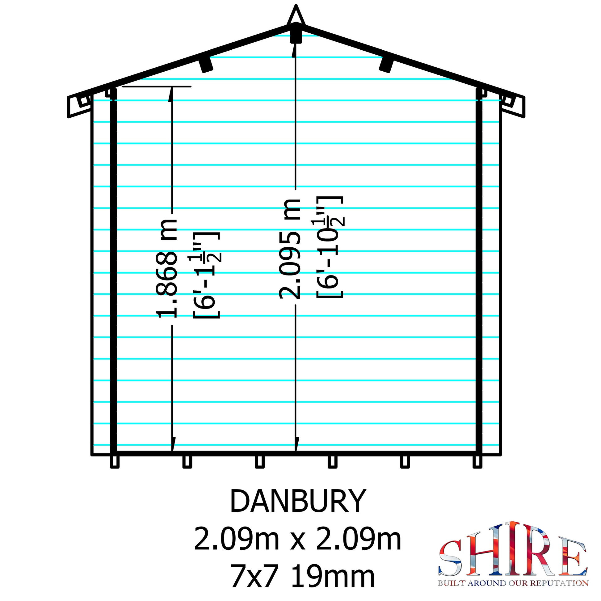 Shire 7 X 7 Danbury Log Cabin - Premium Garden