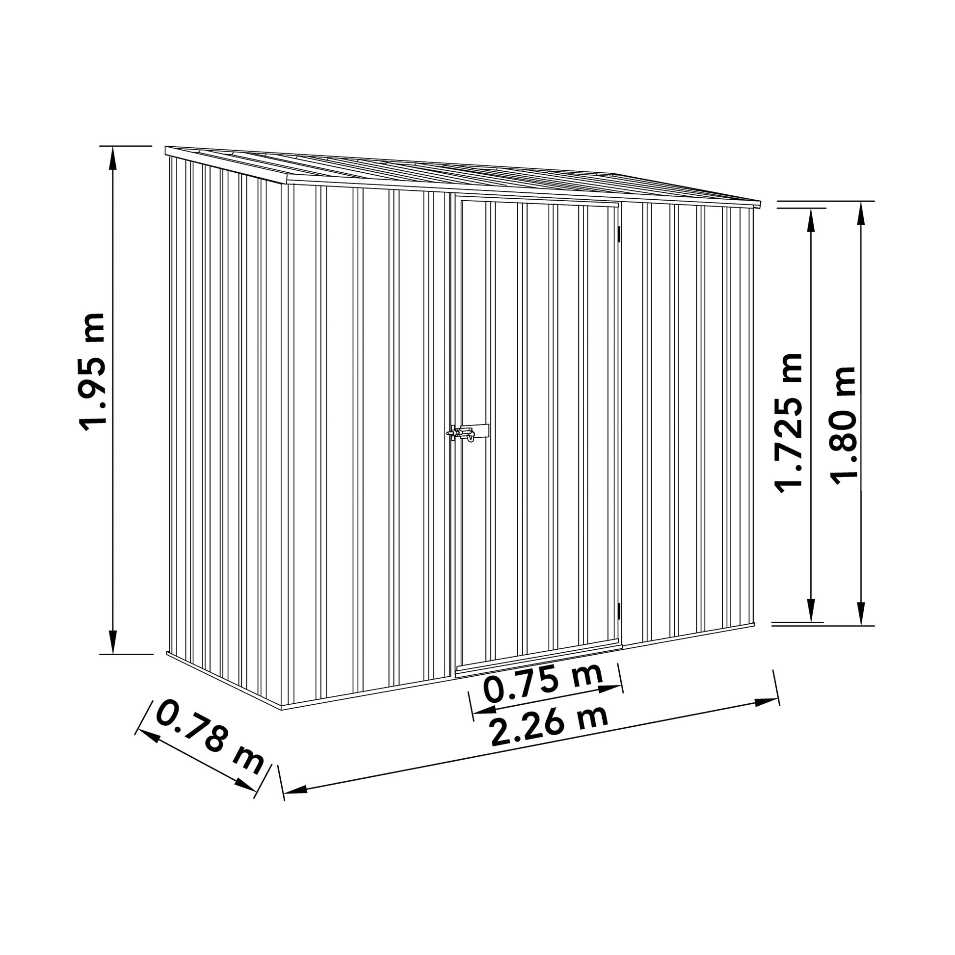 Absco Bike Store 2.26m x 0.78m - Premium Garden