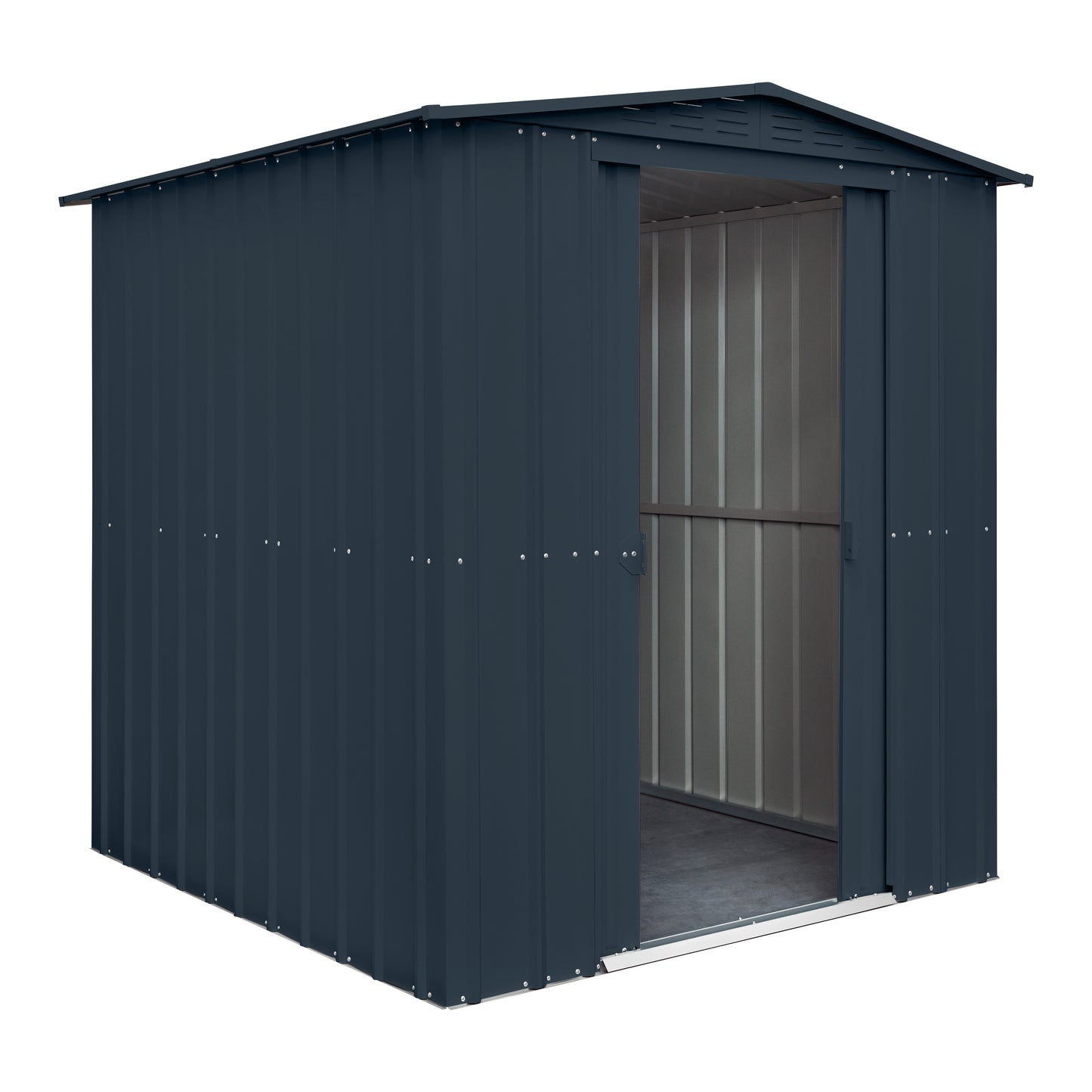 Globel 6x6ft Apex Metal Garden Shed - Grey - Premium Garden