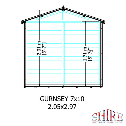 Shire 10 X 7 Guernsey Pressure Treated Shed - Premium Garden
