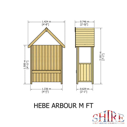 Shire 4 X 2 Pressure Treated Hebe Arbour - Premium Garden