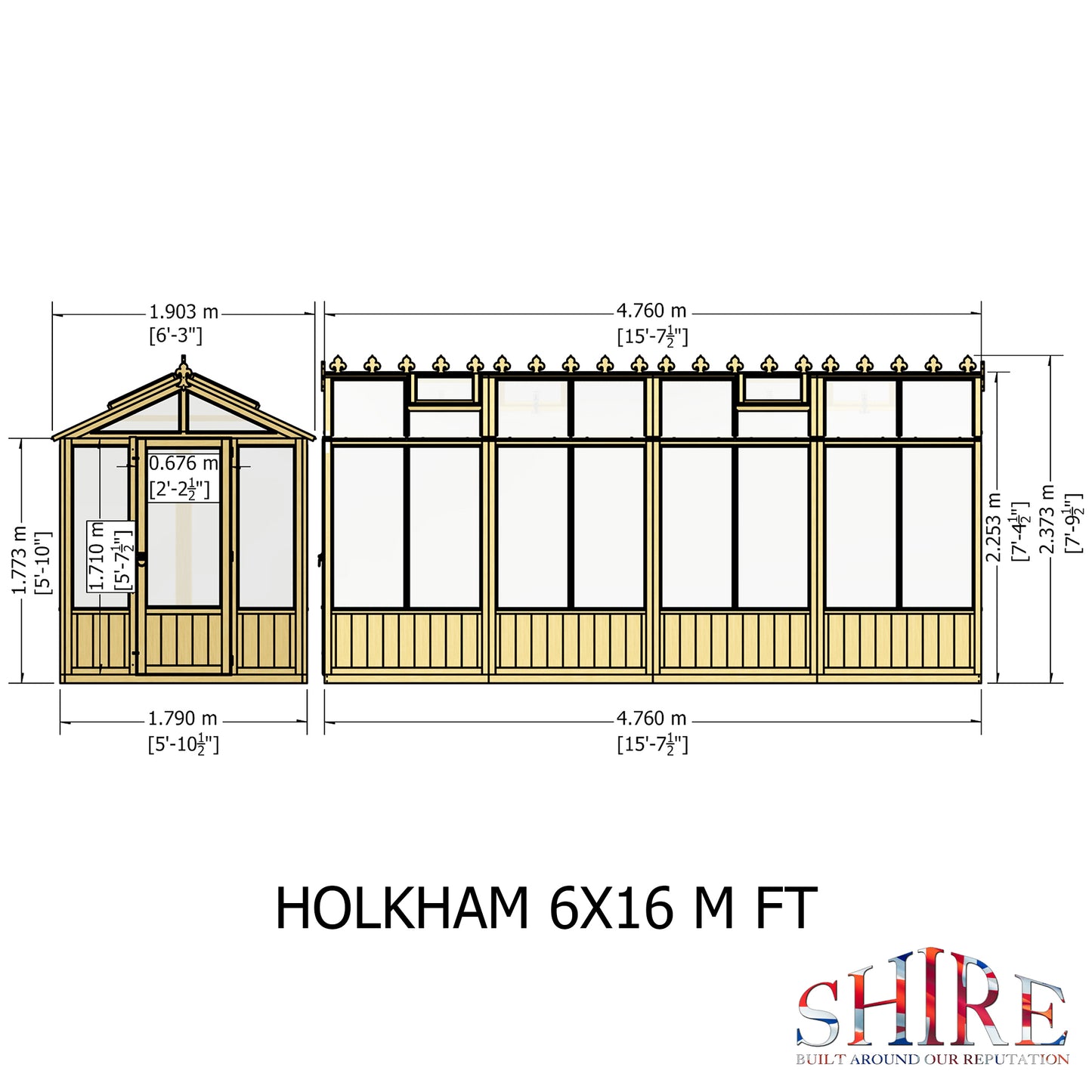 Shire Holkham 6 x 16 Greenhouse - Premium Garden