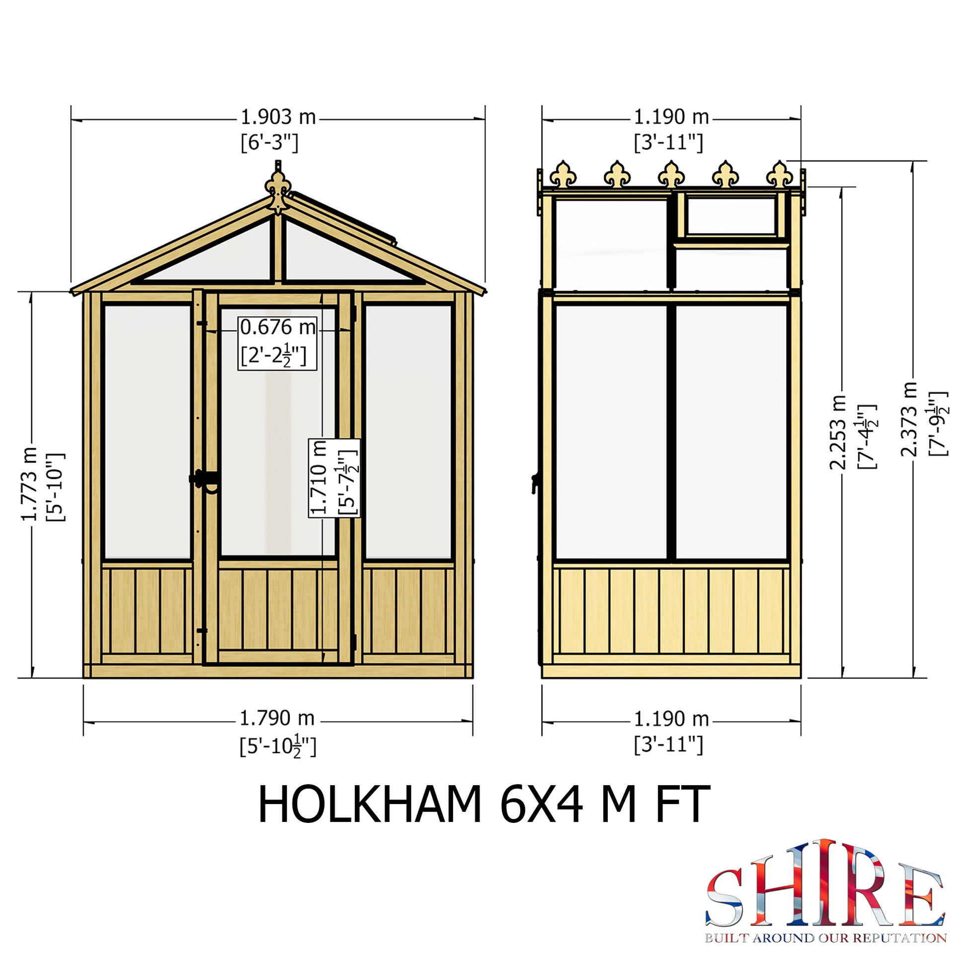 Shire 6 x 4 Holkham Greenhouse - Premium Garden