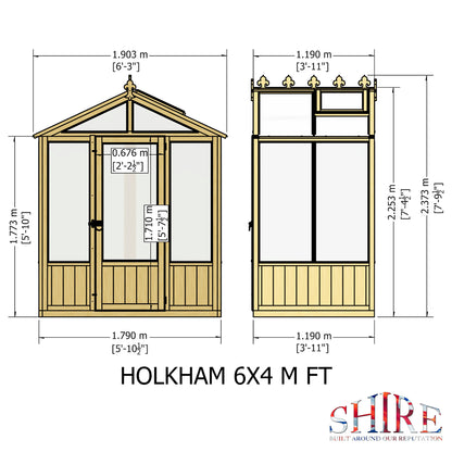 Shire 6 x 4 Holkham Greenhouse - Premium Garden