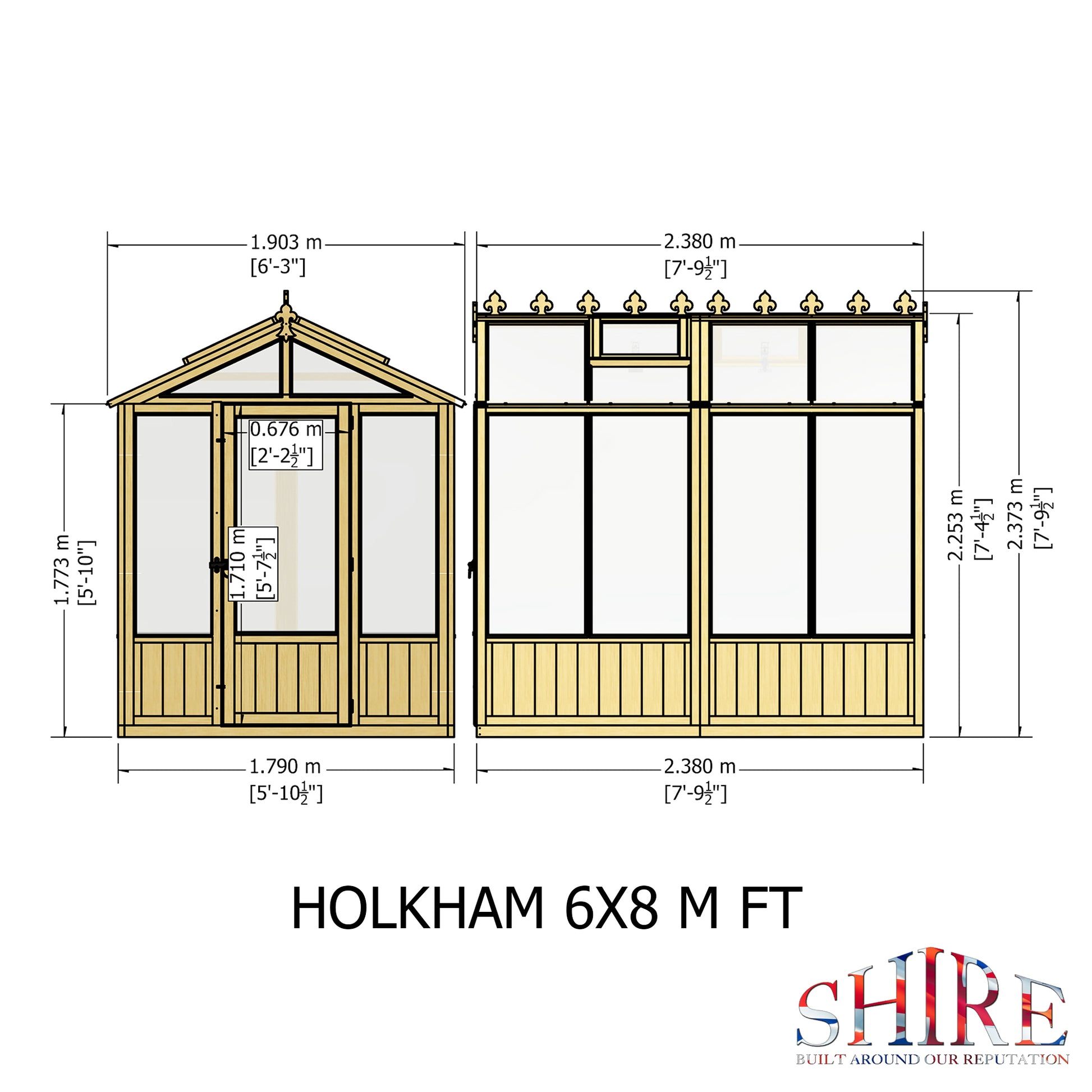 Shire 6 x 8 Holkham Greenhouse - Premium Garden