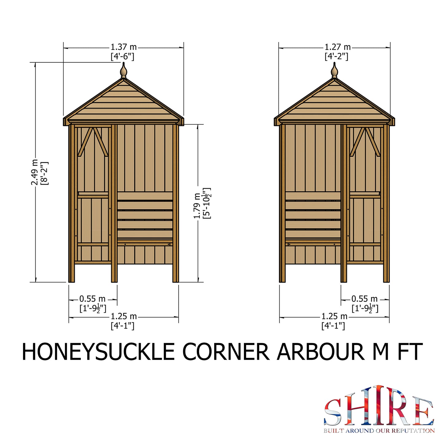 Shire 4 X 4 Honeysuckle Corner Arbour - Premium Garden