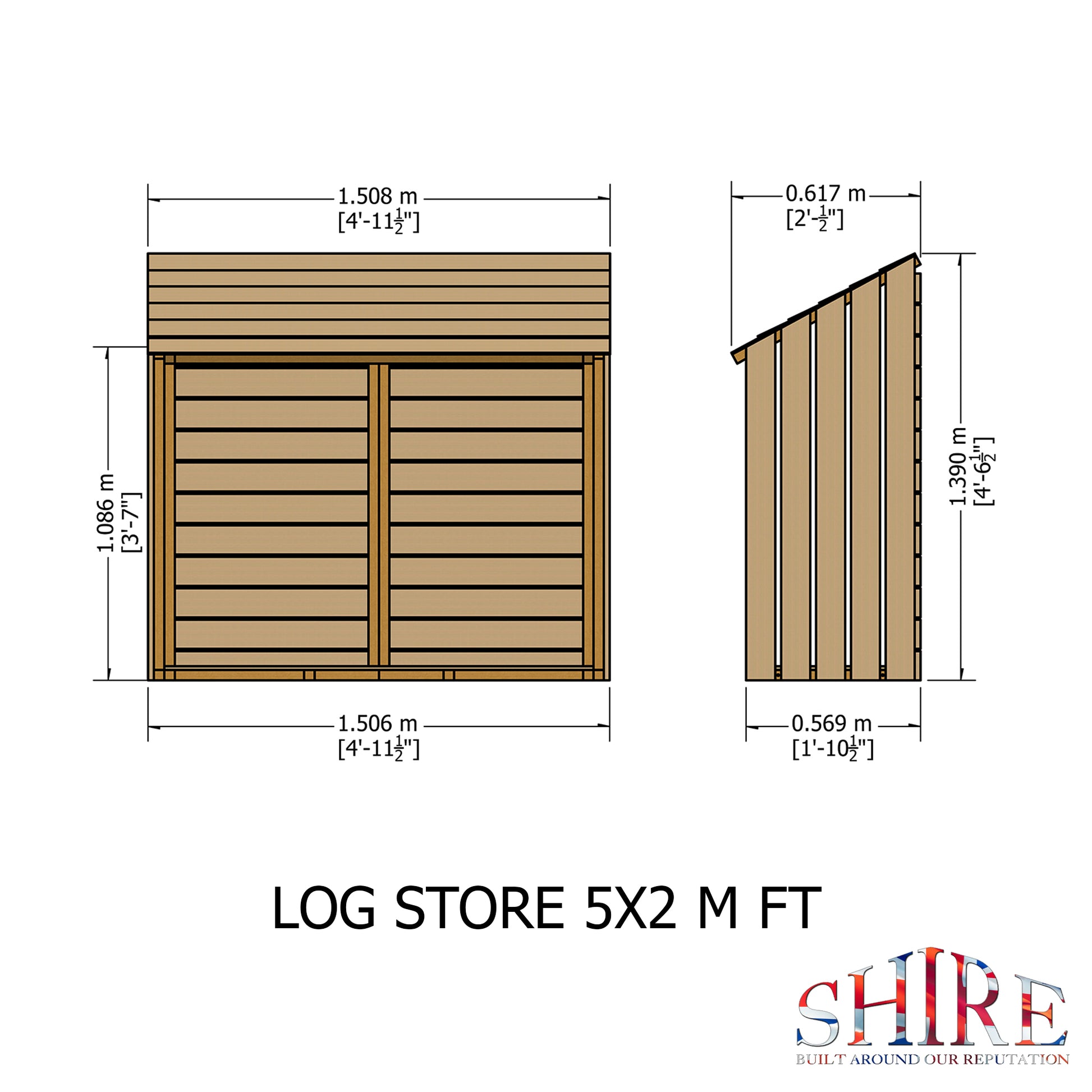 Shire 5 X 2 Small Log Store - Premium Garden