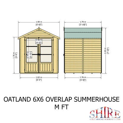 Shire 6 X 6 Oatland Overlap  Summerhouse - Premium Garden