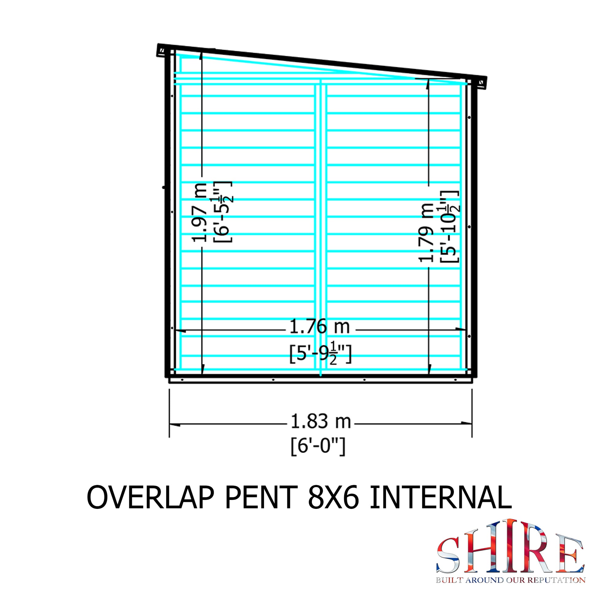 Shire 8 x 6 Dip Treated Overlap Shed Pent - Premium Garden