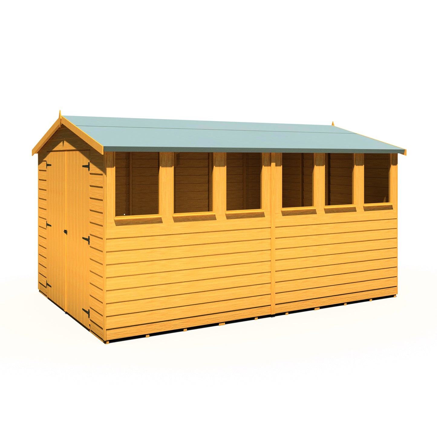 Shire 12 x 8 Dip Treated Overlap Shed Double Door - Premium Garden