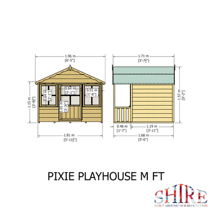 Shire 6 X 4 Pixie Playhouse - Premium Garden