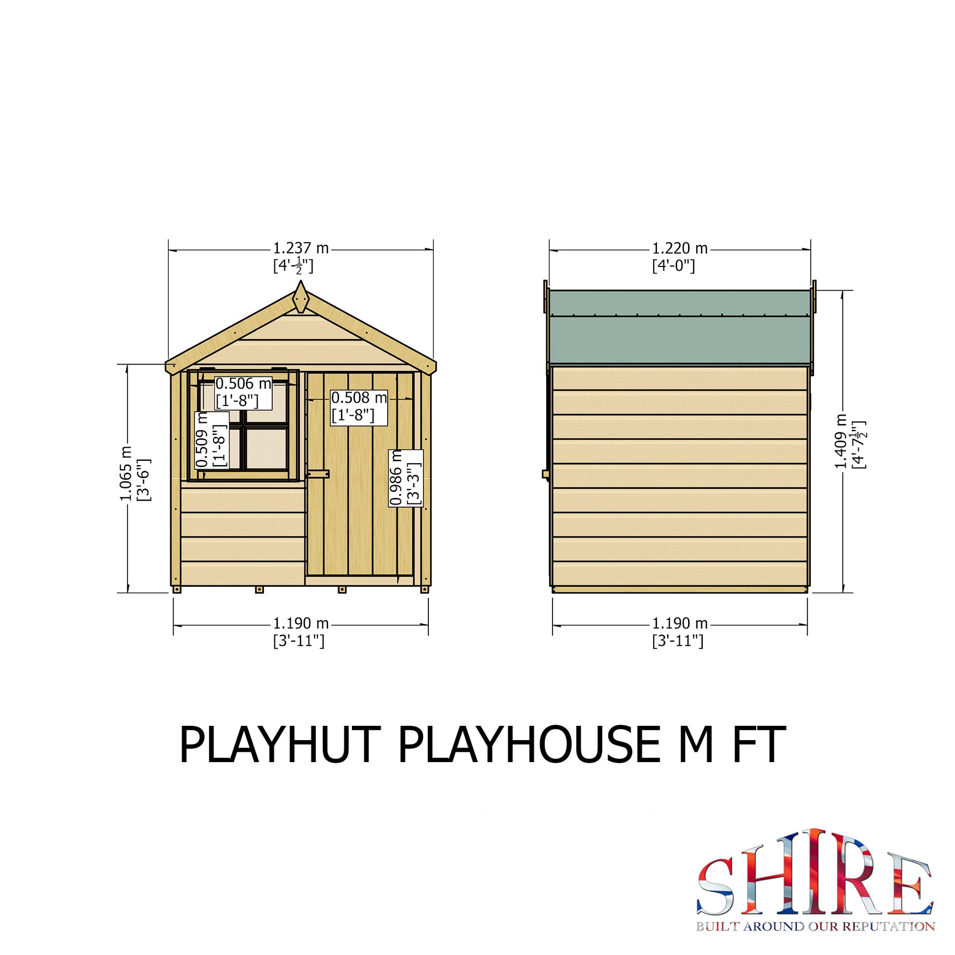 Shire 4 X 4 Play hut Playhouse - Premium Garden