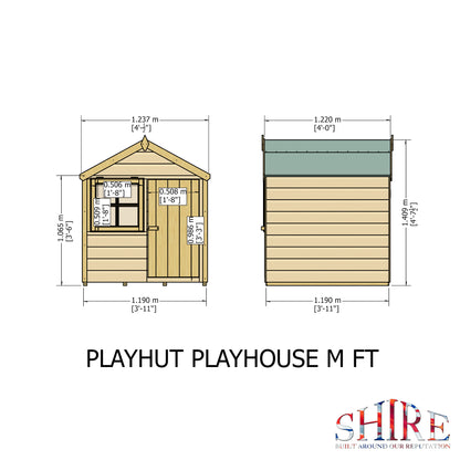 Shire 4 X 4 Play hut Playhouse - Premium Garden