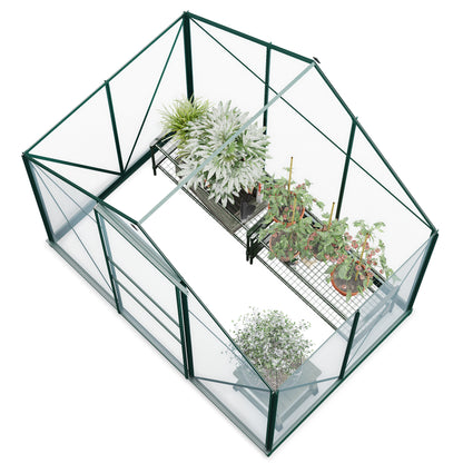 Rosette 6 x 4  Hobby Aluminium Polycarbonate Greenhouse - Premium Garden