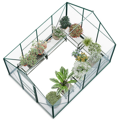 Rosette Hobby 6 x 8 Aluminium Polycarbonate Greenhouse - Premium Garden